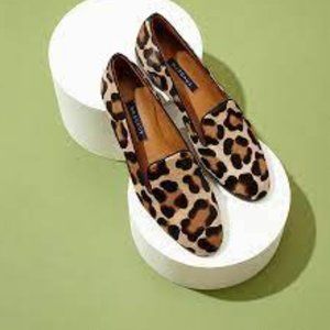 Margaux Leopard Calf Hair Flat Loafer - EU 38.5 medium
